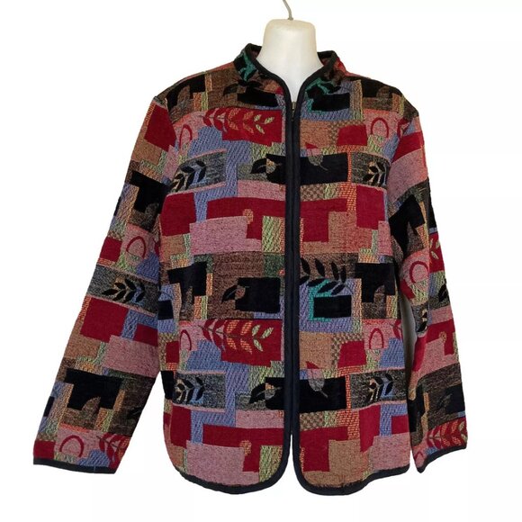 Tradition Country Collection Jackets & Blazers - Textured Chenille Patchwork Tapestry Jacket Tradition Country Collection